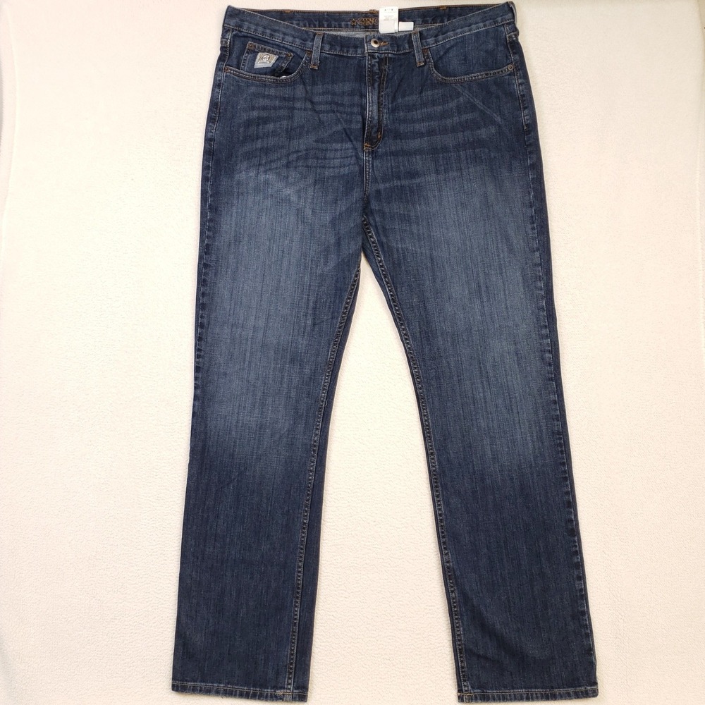 Cinch Silver Label Jeans Mens 40x34 Blue Straight Leg Dark Wash Denim Western